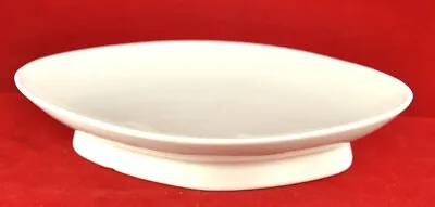 White 10  Oval Footed Comport Compote Platter Vitrified Sterling China USA • $9.95