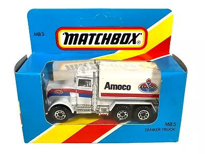 MB-5 Matchbox Amoco Peterbilt Tanker Truck ~ Sealed 1983 Die Cast • $19.95