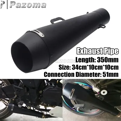 Black Cafe Racer Style Motorcycle Exhaust Muffler Pipe Slip On Universal 38-51mm • $56.30