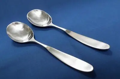 2 Lauffer Magnum Norway Towle 18/8 Stainless Steel 7 3/8  Oval Soup Spoon MCM • $39.99