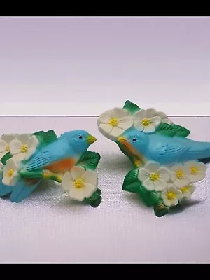 Vintage 1970 Miller Studio Bluebirds Chalkware Anthropomorphic Set Of 2 • $19.99