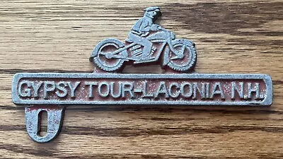 Gypsy Tour Laconia N. H. Motorcycle LICENSE PLATE TOPPER Harley Indian Sign • $75