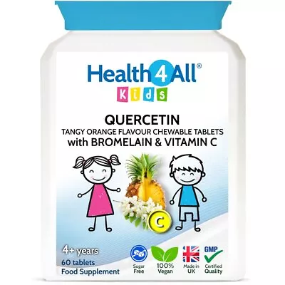 Kids Quercetin & Bromelain Chewable Tablets | NATURAL ANTIHISTAMINE | HAY FEVER • £9.99