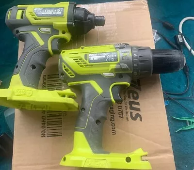 Ryobi R18PD3 & R18ID2 18v Percussion Drill & Impact Driver Bare Units • £69.95