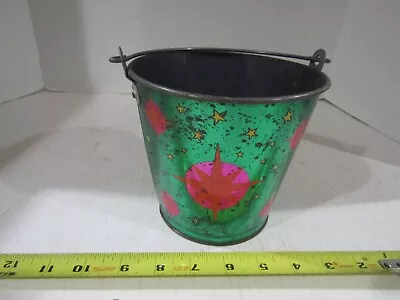 Vintage Tin Litho Sand Toy Beach Fun Water Sand Bucket Pail • $19.87