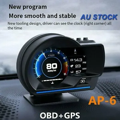 Auto HUD Gauge Head Up Display Gauge GPS Digital Speedometer OBD2 Smart Car • $72.46