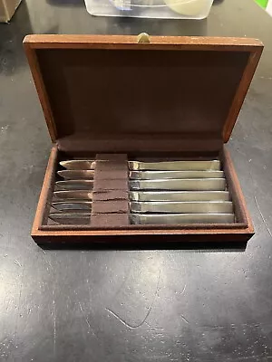 Vintage MCM Sola Holland-Cora- Flatware- Dinner Knives (6) Pieces With Case • $28