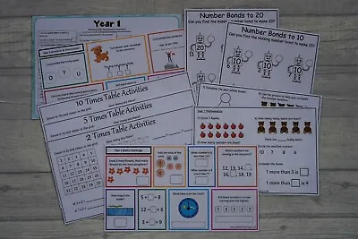 Year 1 Educational Learning Pack Resources Home Schooling Laminated Resources • £6