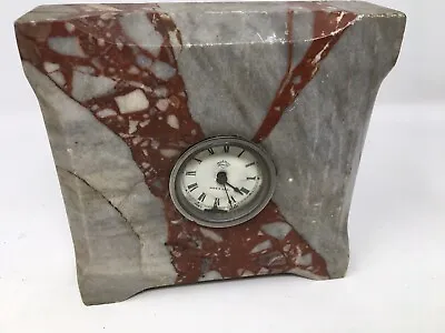 Vintage Marble Desk Clock Case  - Parker Clock Not Working - Made In USA • $17.25