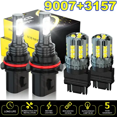 4pc 6000K LED Headlight High/Low + Fog Light Bulbs Combo For Hummer H2 2003-2009 • $29.99