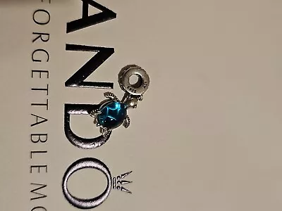 PANDORA Moments Murano Glass Sea Turtle Dangle Charm - 798939C01 • £10.50