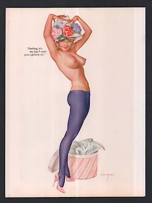 Vintage Playboy Alberto Vargas Girl Pin Up Page Print April 1963 • $21.60