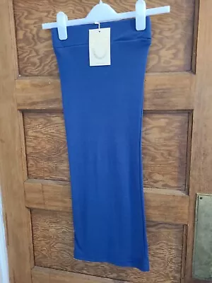 £7.99 • Buy New - Eva & Lola - Pencil Skirt Blue Small
