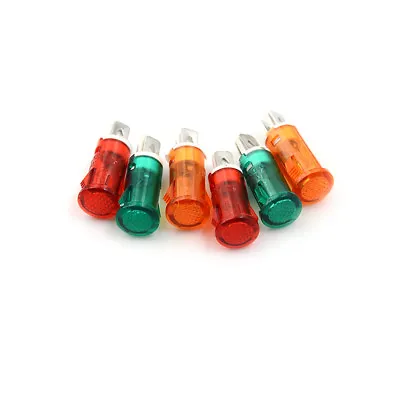 10PCS Signal Lamp 10mm Red Green Yellow LED Lamp Indicator Light 12V 24V 220V@~@ • £3.70