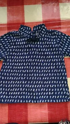 £1 • Buy Unisex Baby Short Sleeve Navy/ Blue Spot T-shirt Top Age 12 Months By Marese