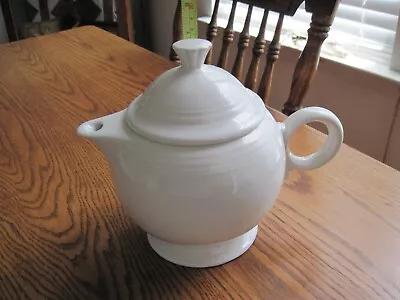 Vintage Fiesta Ware Teapot Bright White Ring Handled Tea Pot With Lid  • $32.50