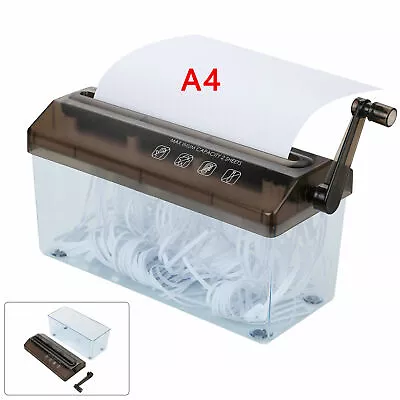 £17.85 • Buy A4 Portable Eco Friendy Mini Desktop Manual Paper Shredder Hand Cutting Office