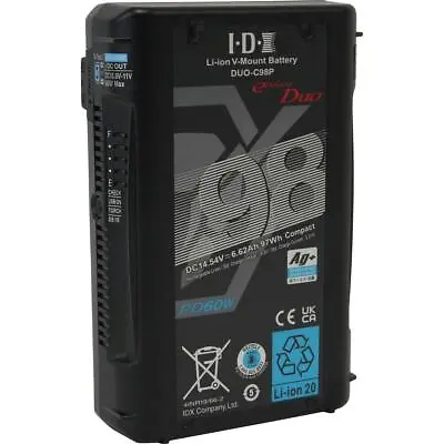 IDX DUO-C98P 97Wh 14.54V V-Mount High-Load Li-Ion Battery W/2x D-Tap USB-C PD • $249