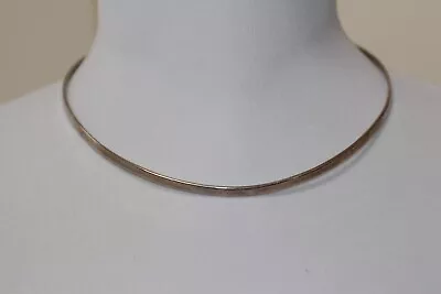 Vintage 925 Sterling Silver Cuff Choker Collar Modern Round Shape Wire Necklace  • $39.99