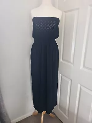 Ocean Club Off Shoulder Long Dress In Black - Size L • £3.95