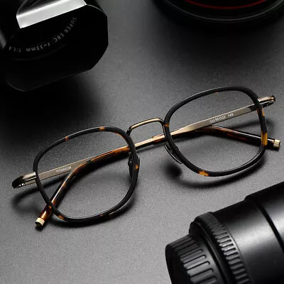 Womens Mens Square Titanium Acetate Eyeglass Frames 50mm Exchange Lens RX H • £49.67