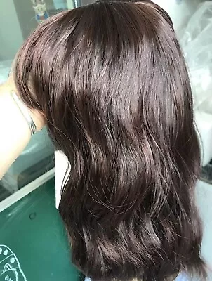 Fashion Women Medium Long Bob Dark Brown Mix Curly Synthetic Hair Wig • $9.98