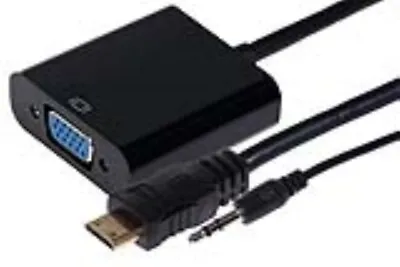 Maplin Mini HDMI Male To VGA Female + 3.5mm Audio Jack Port Adapter 0.15m Cable  • £34.65