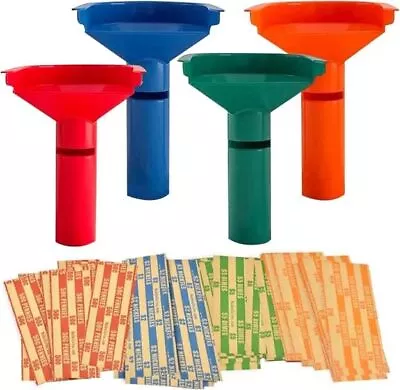 Nadex Easy Wrap Coin Tube Set With 40 Wrappers Included - Funnel Shaped Coin For • $10.96