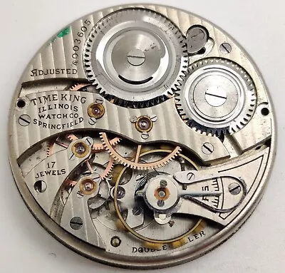 Vintage 1922 Illinois Time King Grade 405 17 Jewel 12s Watch Movement Running  • $58