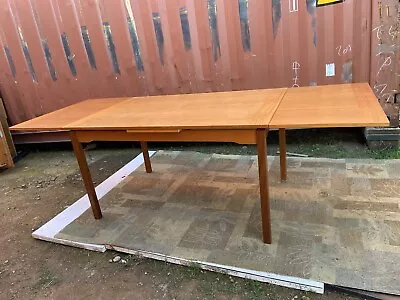 Vintage Mid Century Modern Teak Extendable Dining Table Made In Denmark • $1399