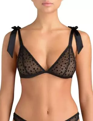 Muse By Coco De Mer Bra Audrey Triangle Sexy Black Lace Bras  AUD-004-01 • £30