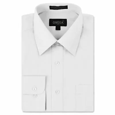Men's Button Up Formal Dress Shirt Long Sleeve Solid Color Regular Fit • $24.14