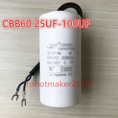 CBB60 30UF-100UF 35UF/40UF/45UF/50UF/60UF/70U/ 450VAC 450V Capacitor (Wire) • $10.35