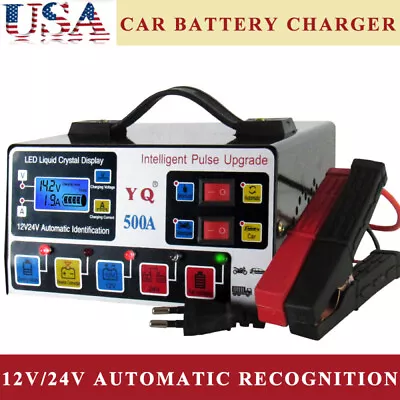 500A Heavy Duty Smart Car Battery Charger 12V/24V Automatic Pulse Repair Trickle • $21.46