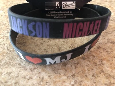 New! I ❤️ Love Michael Jackson Bracelet Lot 2 Rubber Band Strap • £17.31