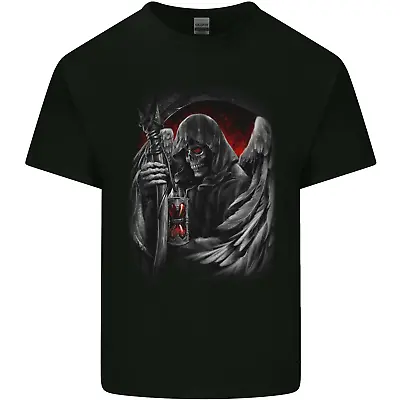 Grim Reaper Biker Gothic Heavy Metal Skull Mens Cotton T-Shirt Tee Top • £8.75