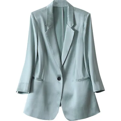 Women Fashion Blazer Coat One Button Jacket Elegant Slim Suit Tops • $44.97