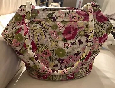 Vera Bradley Shoulder Bag Tote Shopper ￼pinks Roses Floral Boho Outer Pockets • $21