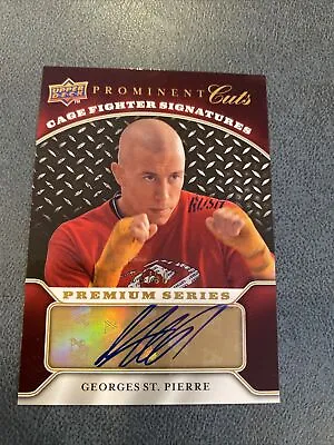 GEORGES ST.PIERRE ROOKIE AUTO 23/50 2009 UD Prominent Cuts Prem Series #CFSP-GS • $850