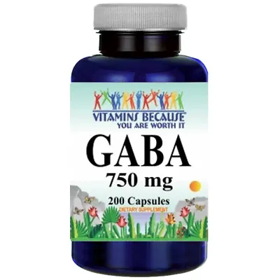 GABA 750mg 200 Caps Gamma Aminobutyric Acid USDA Facility • $15.44