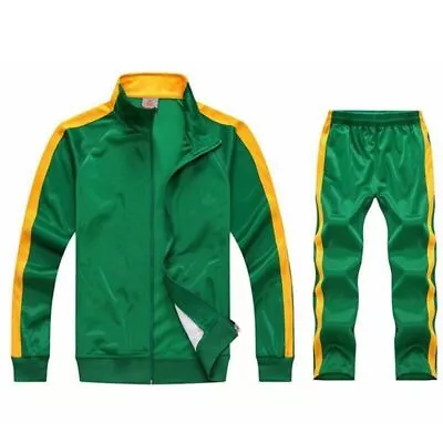 2Pcs Set Men's Sweatsuit Sportswear Tracksuit Men Jacket Pants Sets Track Suit • $61.18