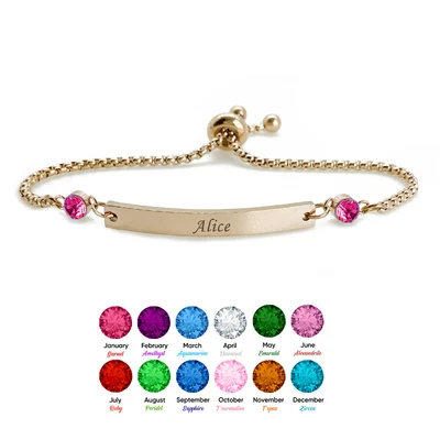 £9.99 • Buy Personalised Birthstone Bracelet Bridesmaid Mum Auntie Mothers Day Birthday Gift