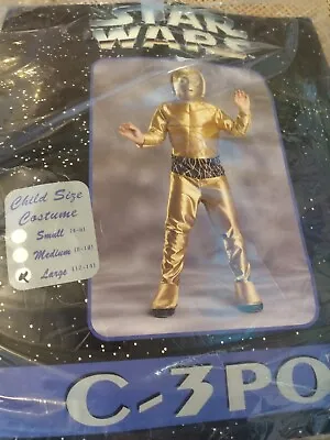 Vintage C3PO Costume W/ Mask In Box 1997 Star Wars Child Collectible  • $87