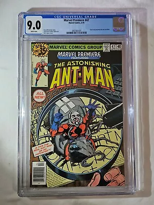 Marvel Premiere # 47 (1979) CGC 9.0  White Pages Scott Lang Becomes Ant-Man • $140