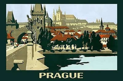 Prague Bohemia Czech Republic Travel Tourism Europe Vintage Poster Repro FREE SH • $17.90