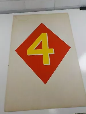 Original Rare USMC 4th Marine Division Insignia Sign From A Recruiters Office • $75