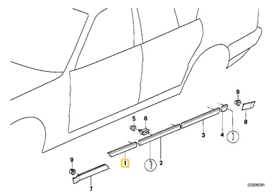 Front Right Fender Molding For BMW E-34 • $34.95