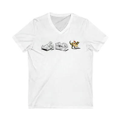 Unisex Jersey Short Sleeve V-Neck Tee - Pie Rex Vintage Pyrex  • $22.77