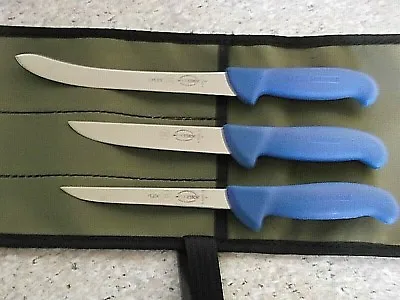 F Dick 4 Pce Premium Fishing Knife Package Stain Free Germany Aussie Canvas Roll • $140