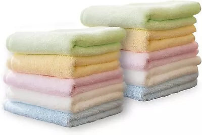 Luxury Bamboo Washcloths Towel Set 10 Pack Baby Wash Cloth For Bathroom-Hotel • $22.99